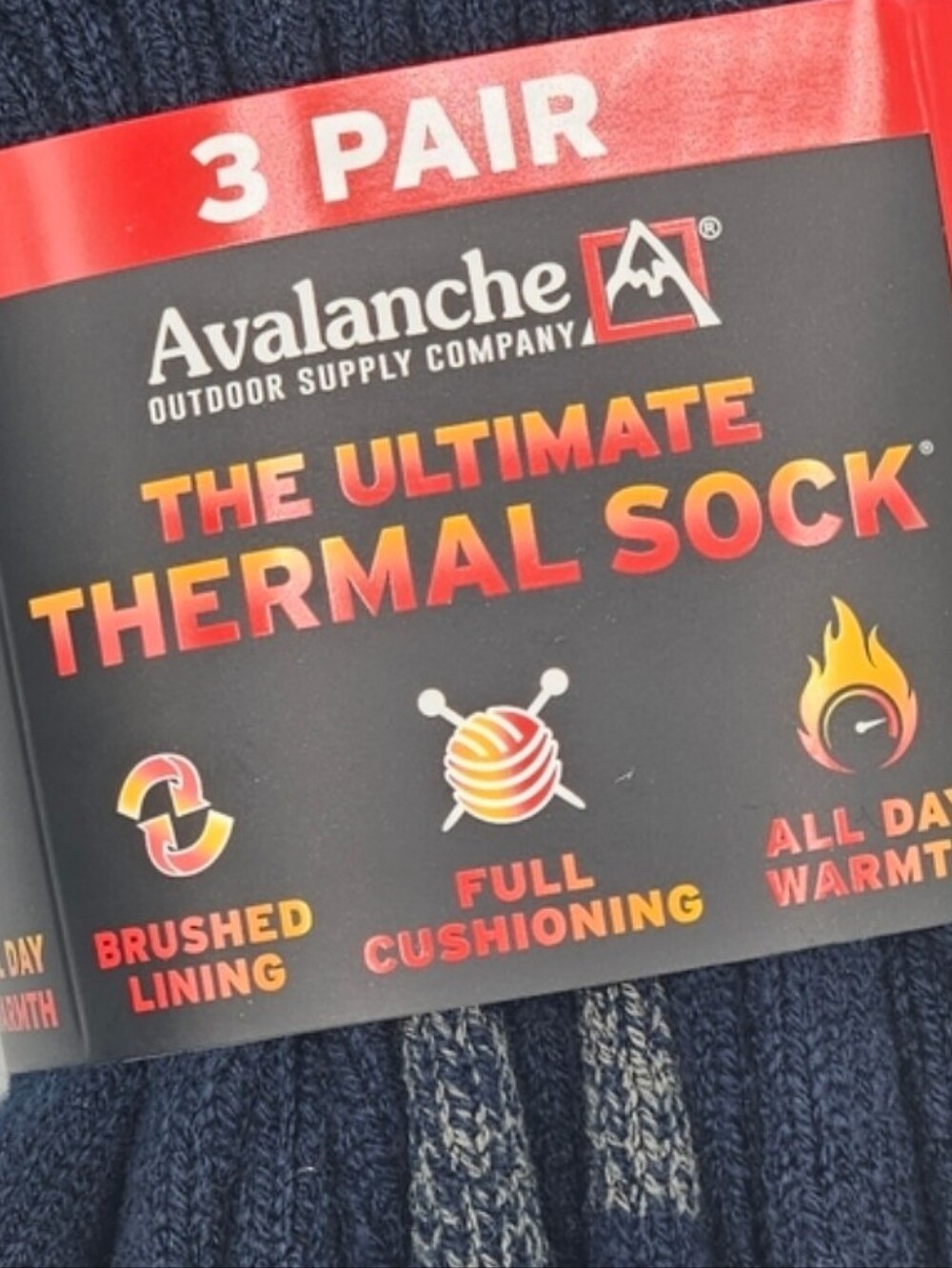 Two New Packages Avalanche Socks /  One Black  & One Blue